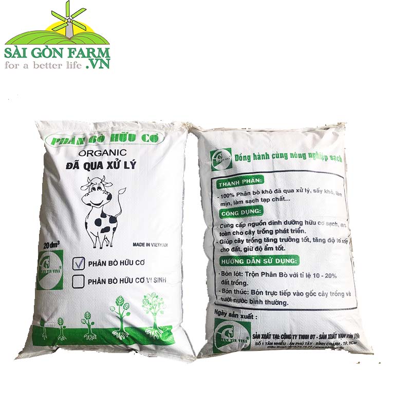 Phân Bò Vi Sinh 20dm - Sài Gòn Farm